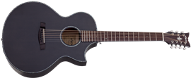 Schecter DIAMOND SERIES Orleans Stage-7 Satin See Thru Black  7-String Acoustic Electric Guitar  